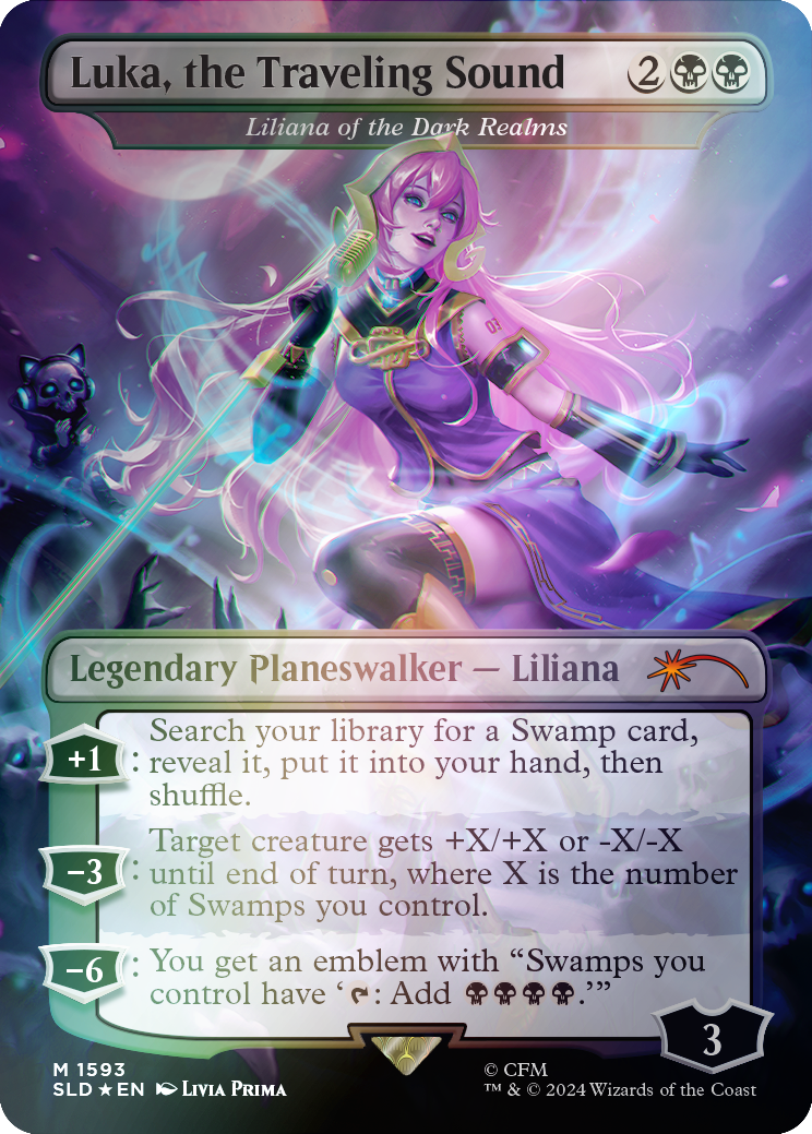 Luka, the Traveling Sound - Liliana of the Dark Realms (Rainbow Foil) [Secret Lair Drop Series] | Good Games Cannington