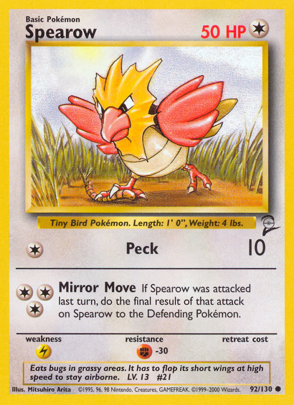 Spearow (92/130) [Base Set 2] | Good Games Cannington