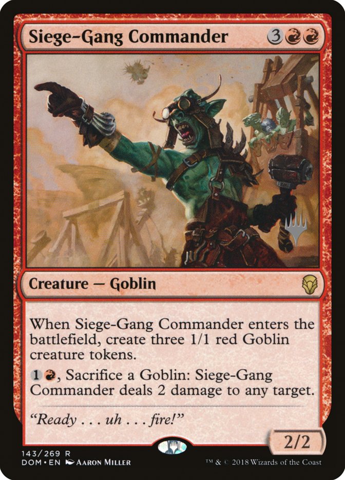 Siege-Gang Commander (Promo Pack) [Dominaria Promos] | Good Games Cannington