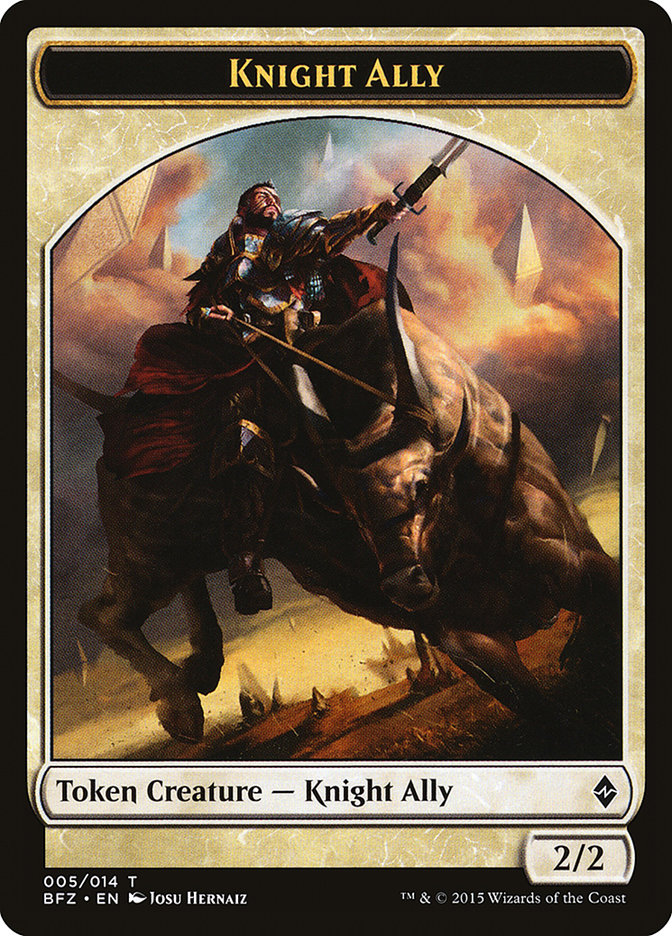 Knight Ally Token [Battle for Zendikar Tokens] | Good Games Cannington