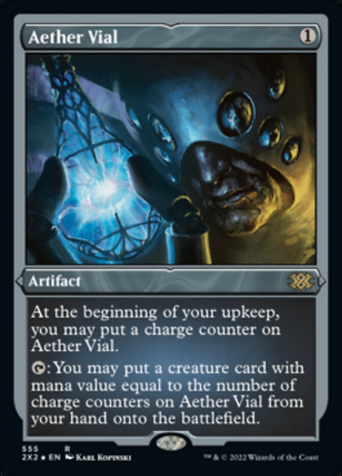 Aether Vial (Foil Etched) [Double Masters 2022] | Good Games Cannington