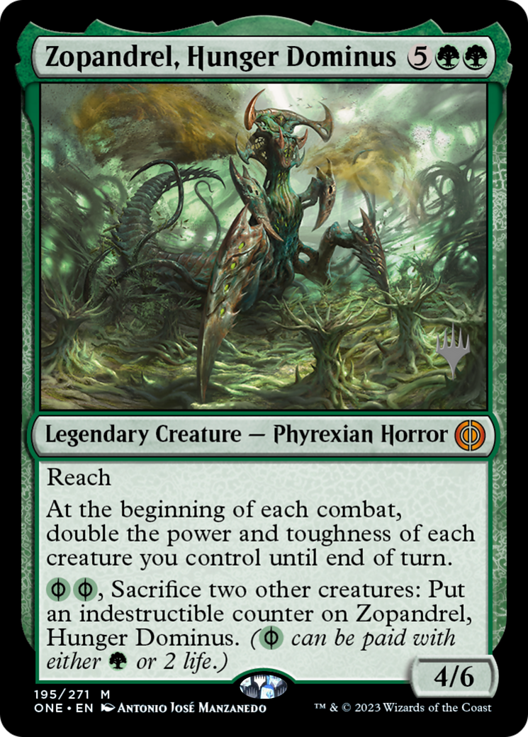 Zopandrel, Hunger Dominus (Promo Pack) [Phyrexia: All Will Be One Promos] | Good Games Cannington