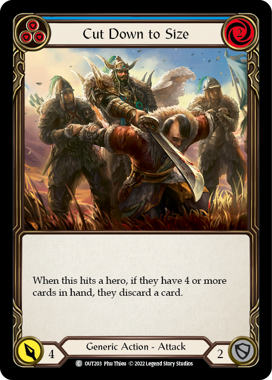 Cut Down to Size (Blue) [OUT203] (Outsiders)  Rainbow Foil | Good Games Cannington