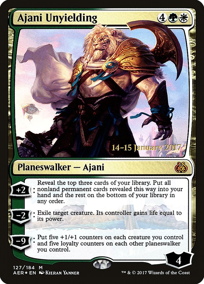 Ajani Unyielding [Aether Revolt Prerelease Promos] | Good Games Cannington