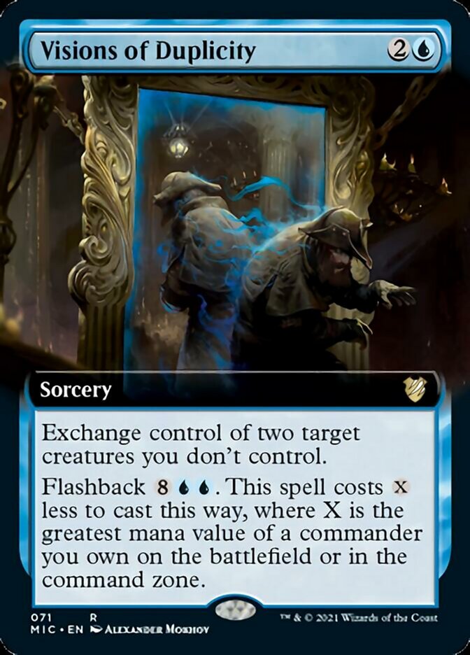Visions of Duplicity (Extended Art) [Innistrad: Midnight Hunt Commander] | Good Games Cannington