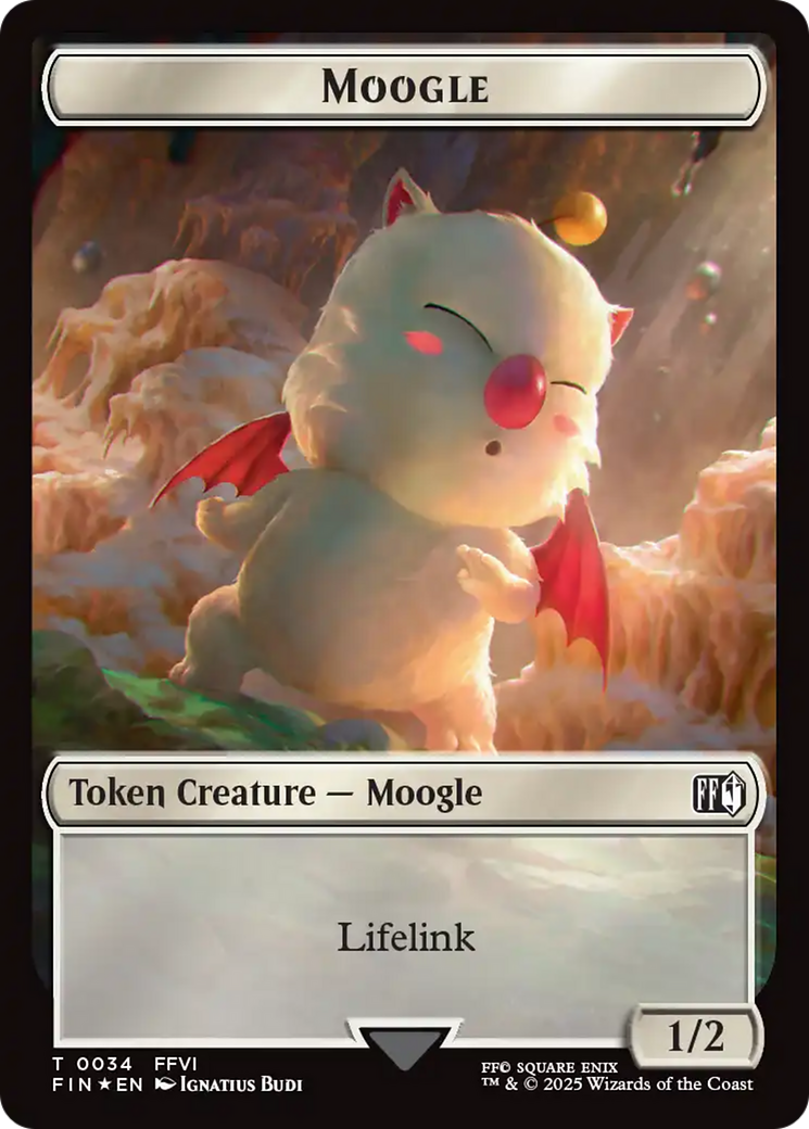 Moogle (0034) // Treasure (0036) Double-Sided Token (Surge Foil) [FINAL FANTASY Tokens] | Good Games Cannington