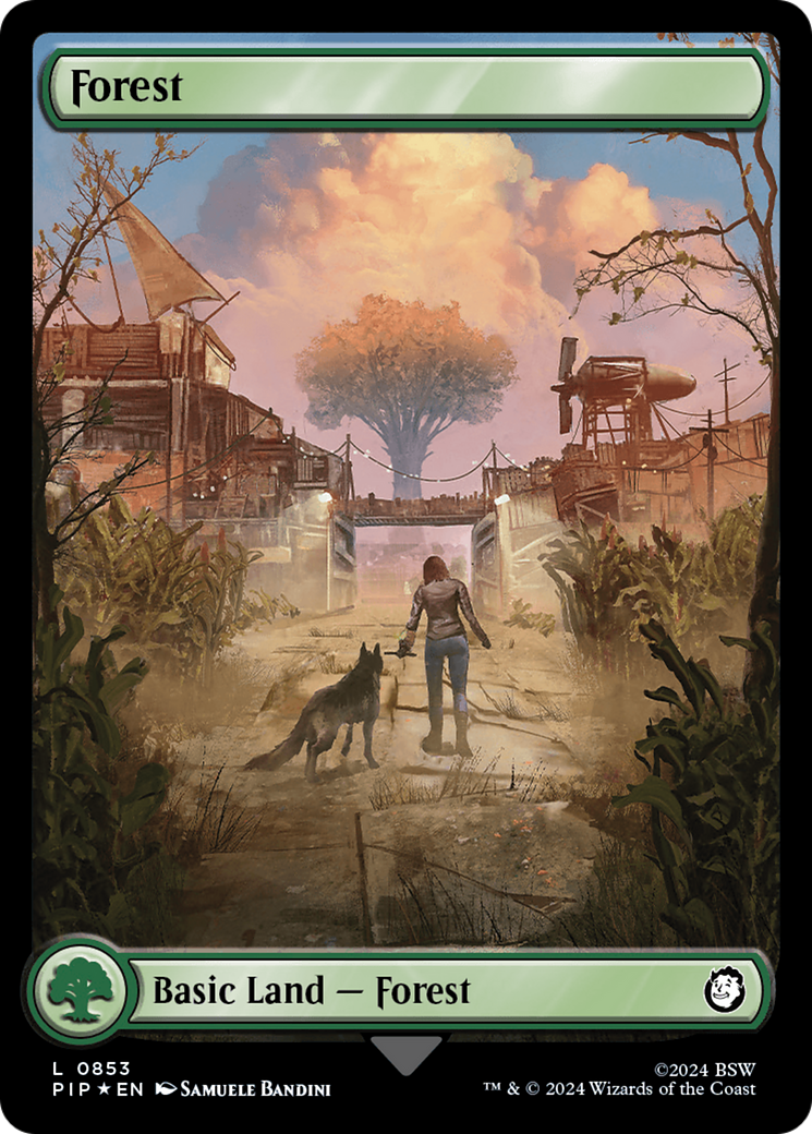 Forest (0853) (Surge Foil) [Fallout] | Good Games Cannington