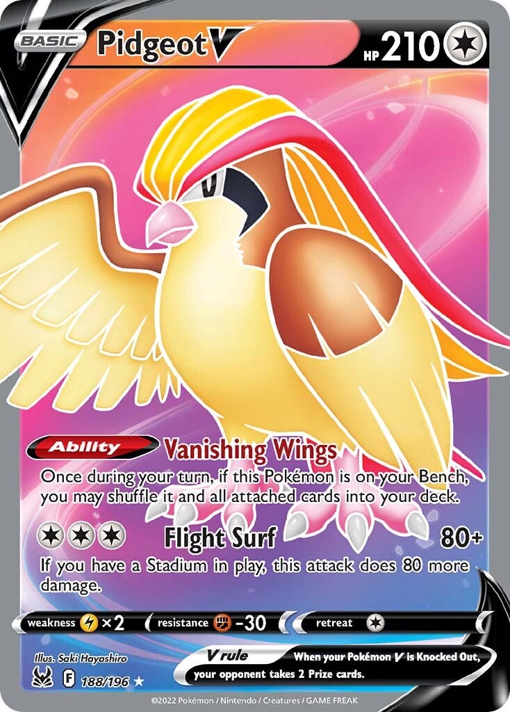 Pidgeot V (188/196) [Sword & Shield: Lost Origin] | Good Games Cannington