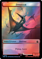 Warrior // Dinosaur Double-Sided Token (Surge Foil) [Doctor Who Tokens] | Good Games Cannington