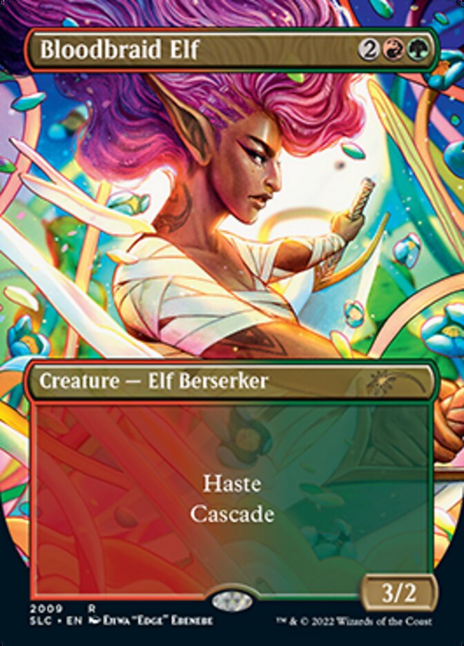 Bloodbraid Elf (Borderless Alternate Art) [Secret Lair Countdown Kit] | Good Games Cannington