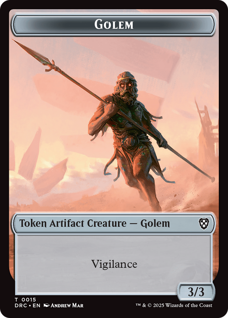 Golem (0015) // Thopter (0009) Double-Sided Token [Aetherdrift Tokens] | Good Games Cannington