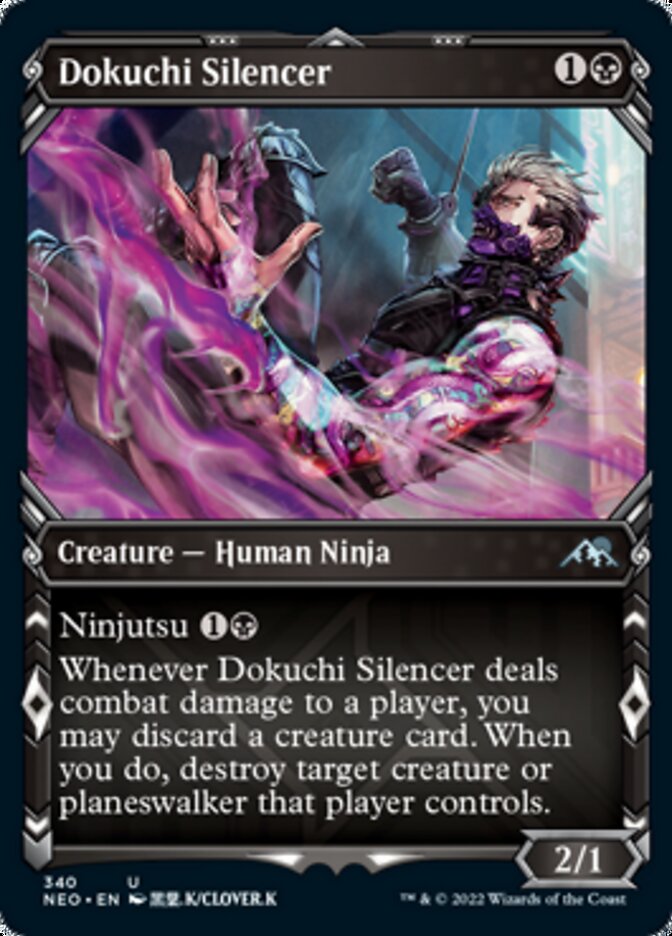 Dokuchi Silencer (Showcase Ninja) [Kamigawa: Neon Dynasty] | Good Games Cannington