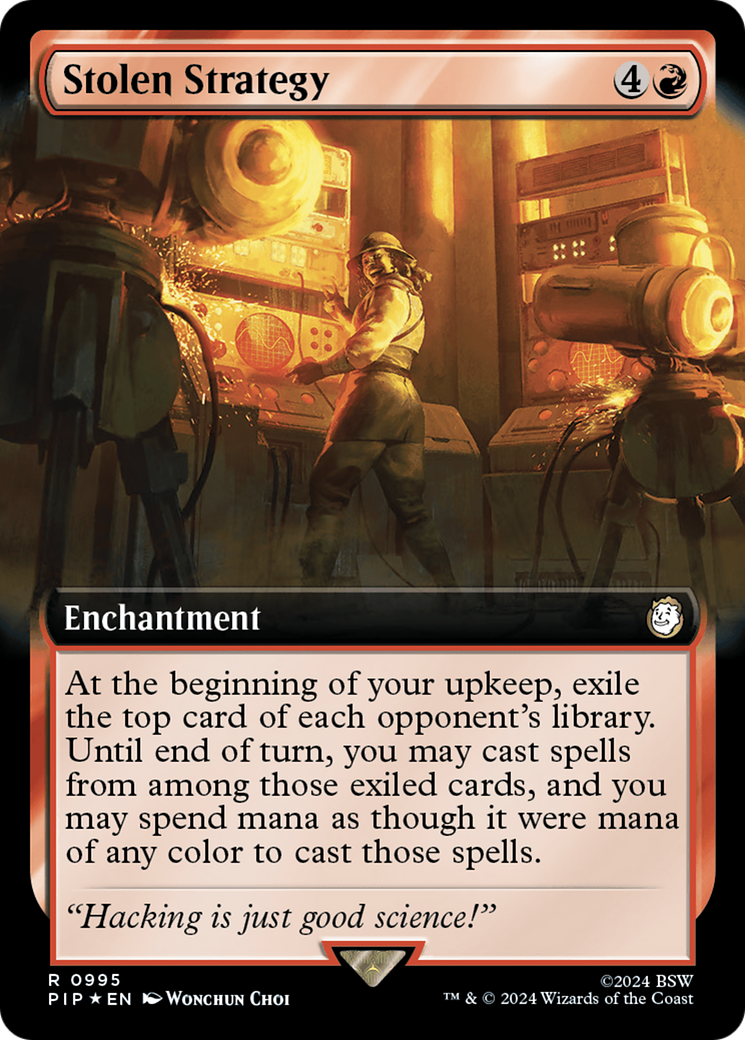 Stolen Strategy (Extended Art) (Surge Foil) [Fallout] | Good Games Cannington