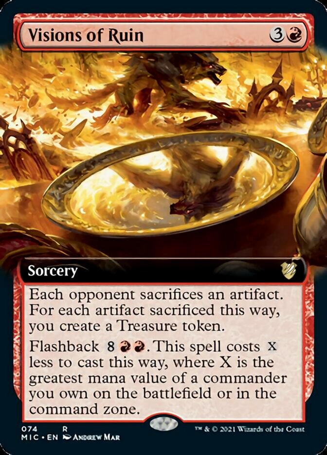 Visions of Ruin (Extended Art) [Innistrad: Midnight Hunt Commander] | Good Games Cannington