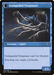 Uninvited Geist // Unimpeded Trespasser [Shadows over Innistrad] | Good Games Cannington