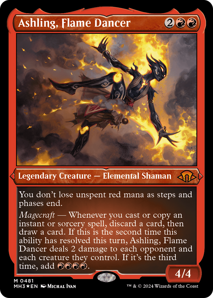 Ashling, Flame Dancer (Foil Etched) [Modern Horizons 3] | Good Games Cannington