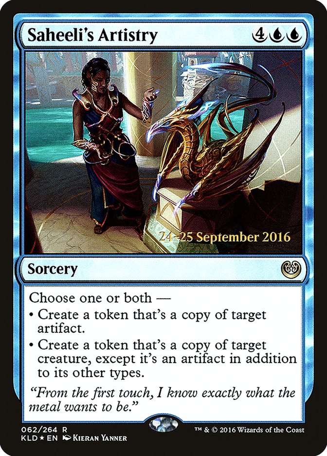 Saheeli's Artistry [Kaladesh Prerelease Promos] | Good Games Cannington