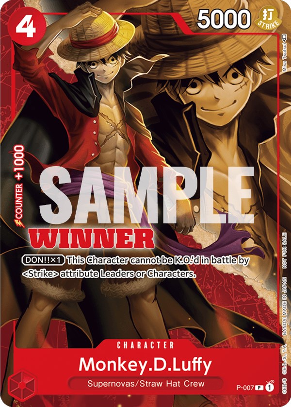 Monkey.D.Luffy (P-007) (Winner Pack Vol. 1) [One Piece Promotion Cards] | Good Games Cannington