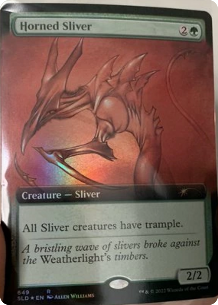 Horned Sliver (Extended Art) [Secret Lair Drop Promos] | Good Games Cannington