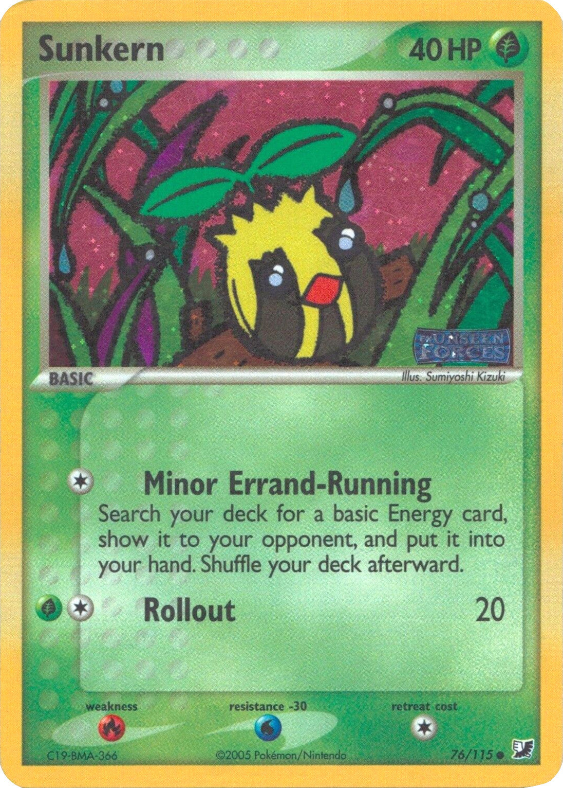 Sunkern (76/115) (Stamped) [EX: Unseen Forces] | Good Games Cannington