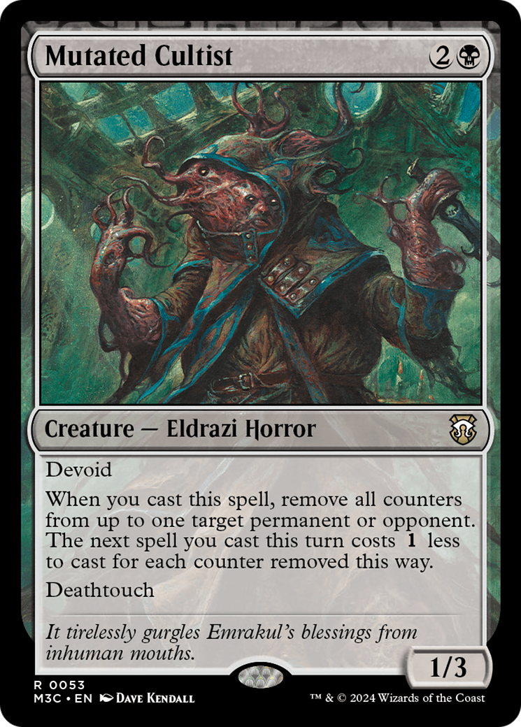 Mutated Cultist (Ripple Foil) [Modern Horizons 3 Commander] | Good Games Cannington