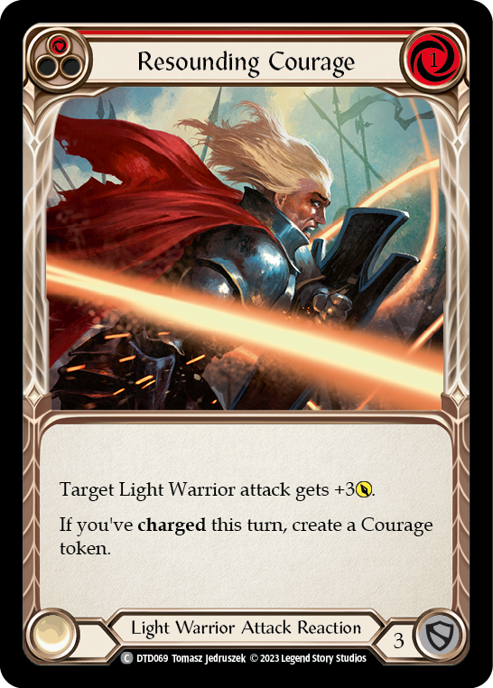 Resounding Courage (Red) [DTD069] (Dusk Till Dawn)  Rainbow Foil | Good Games Cannington