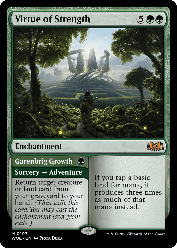 Virtue of Strength // Garenbrig Growth [Wilds of Eldraine] | Good Games Cannington