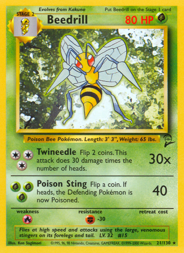 Beedrill (21/130) [Base Set 2] | Good Games Cannington