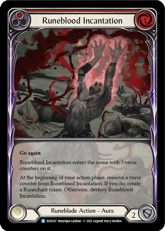 Runeblood Incantation (Red) [EVR107] (Everfest)  1st Edition Extended Art Rainbow Foil | Good Games Cannington