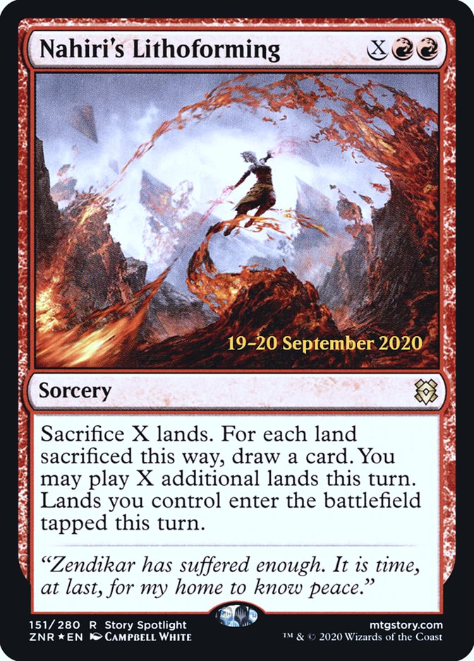 Nahiri's Lithoforming [Zendikar Rising Prerelease Promos] | Good Games Cannington