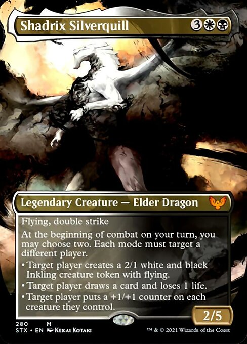 Shadrix Silverquill (Borderless Alternate Art) [Strixhaven: School of Mages] | Good Games Cannington