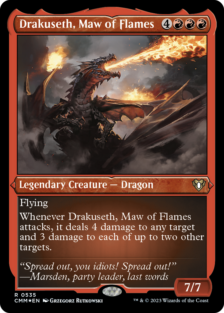 Drakuseth, Maw of Flames (Foil Etched) [Commander Masters] | Good Games Cannington