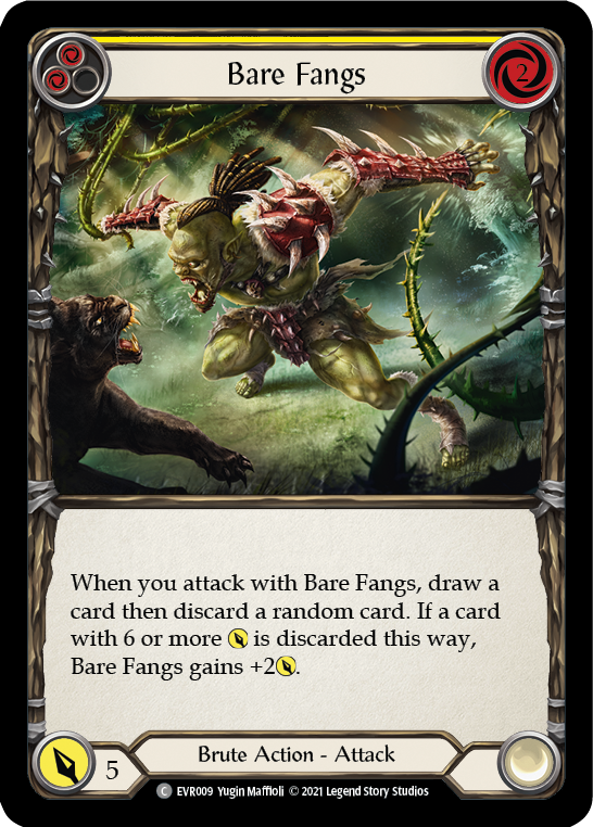 Bare Fangs (Yellow) [EVR009] (Everfest)  1st Edition Normal | Good Games Cannington