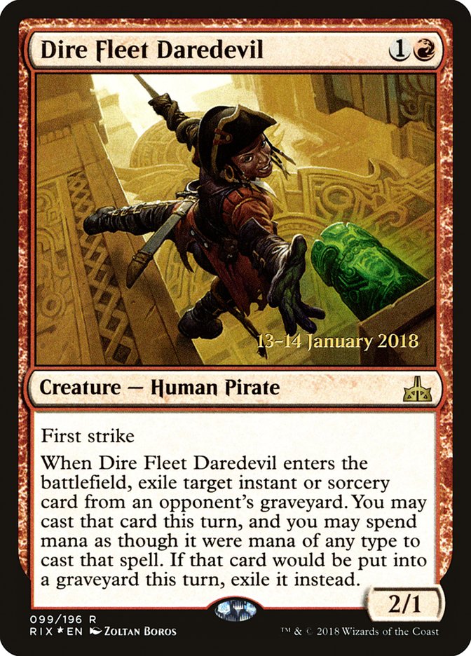 Dire Fleet Daredevil [Rivals of Ixalan Prerelease Promos] | Good Games Cannington