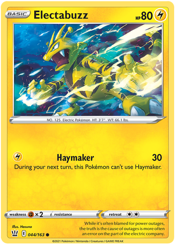 Electabuzz (044/163) [Sword & Shield: Battle Styles] | Good Games Cannington