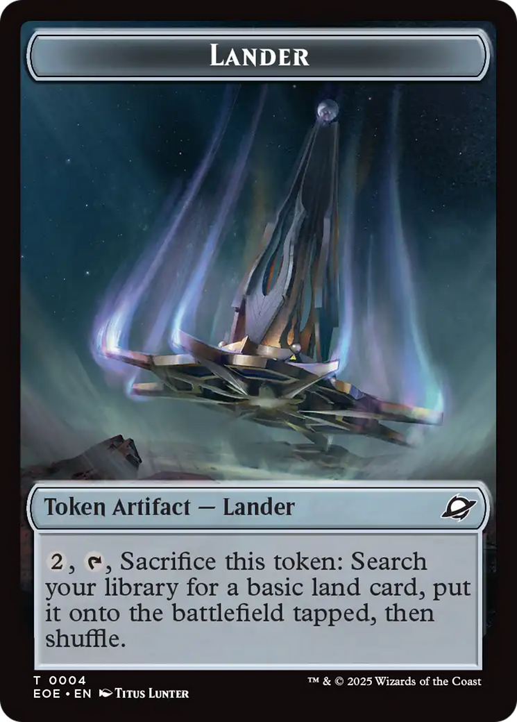 Human Soldier // Lander (0004) Doubled-Sided Token [Edge of Eternities Tokens] | Good Games Cannington