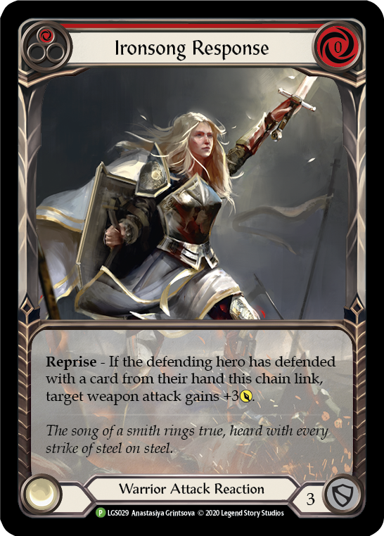 Ironsong Response (Red) [LGS029] (Promo)  Rainbow Foil | Good Games Cannington
