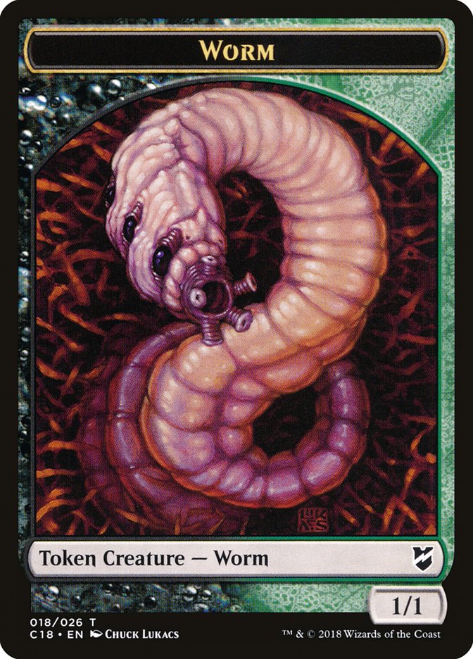 Cat Warrior // Worm Double-Sided Token [Commander 2018 Tokens] | Good Games Cannington