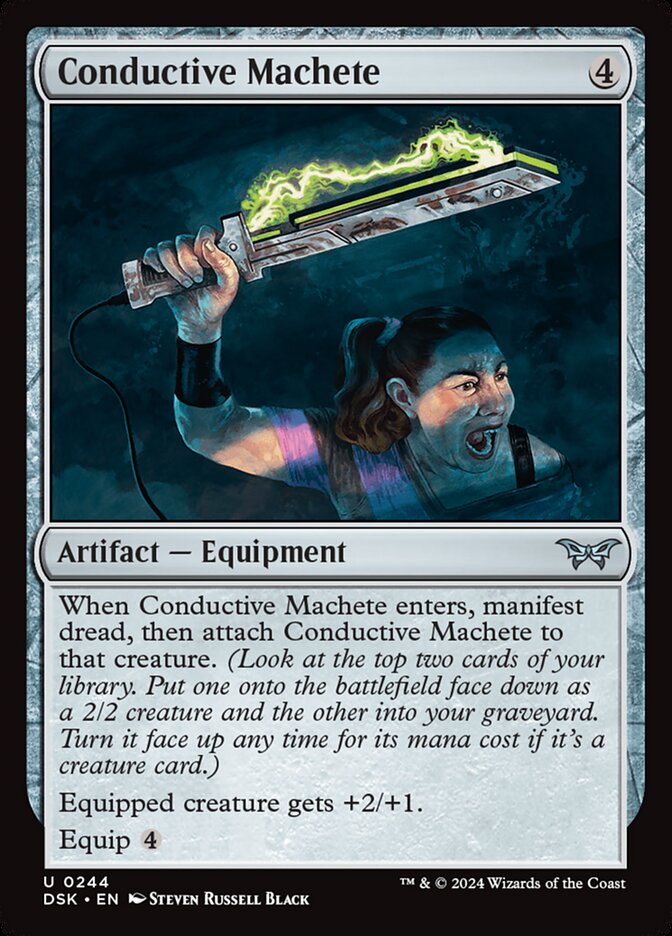 Conductive Machete 244 (Duskmourn: House of Horror)  - Foil | Good Games Cannington
