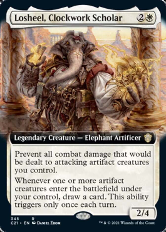 Losheel, Clockwork Scholar (Extended Art) [Commander 2021] | Good Games Cannington