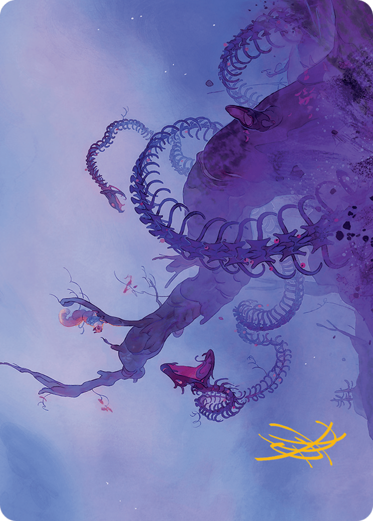Coiling Rebirth Art Card (Gold-Stamped Signature) [Bloomburrow Art Series] | Good Games Cannington