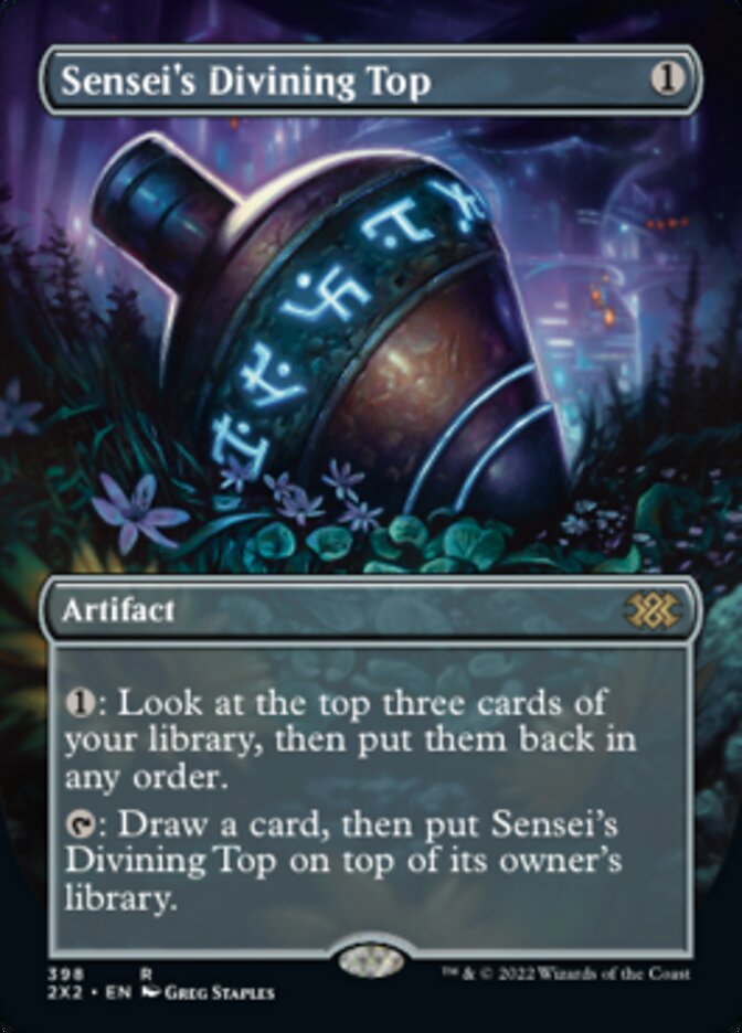 Sensei's Divining Top (Borderless Alternate Art) [Double Masters 2022] | Good Games Cannington