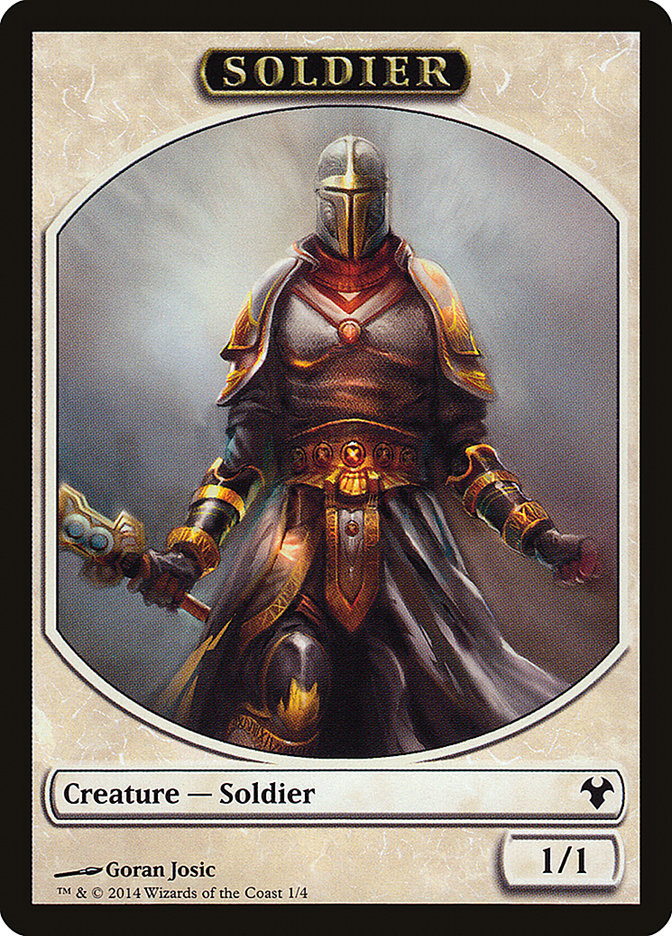 Soldier // Spirit Double-Sided Token [Modern Event Deck 2014 Tokens] | Good Games Cannington