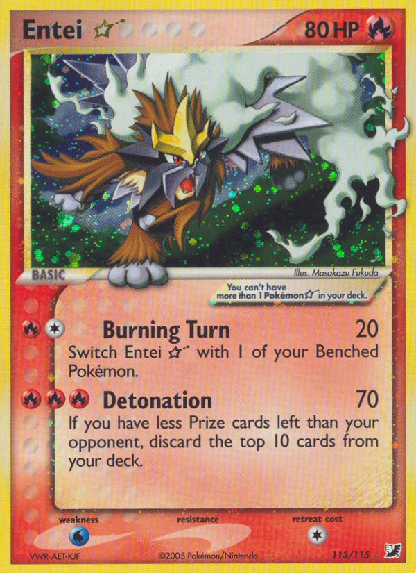 Entei Star (113/115) [EX: Unseen Forces] | Good Games Cannington