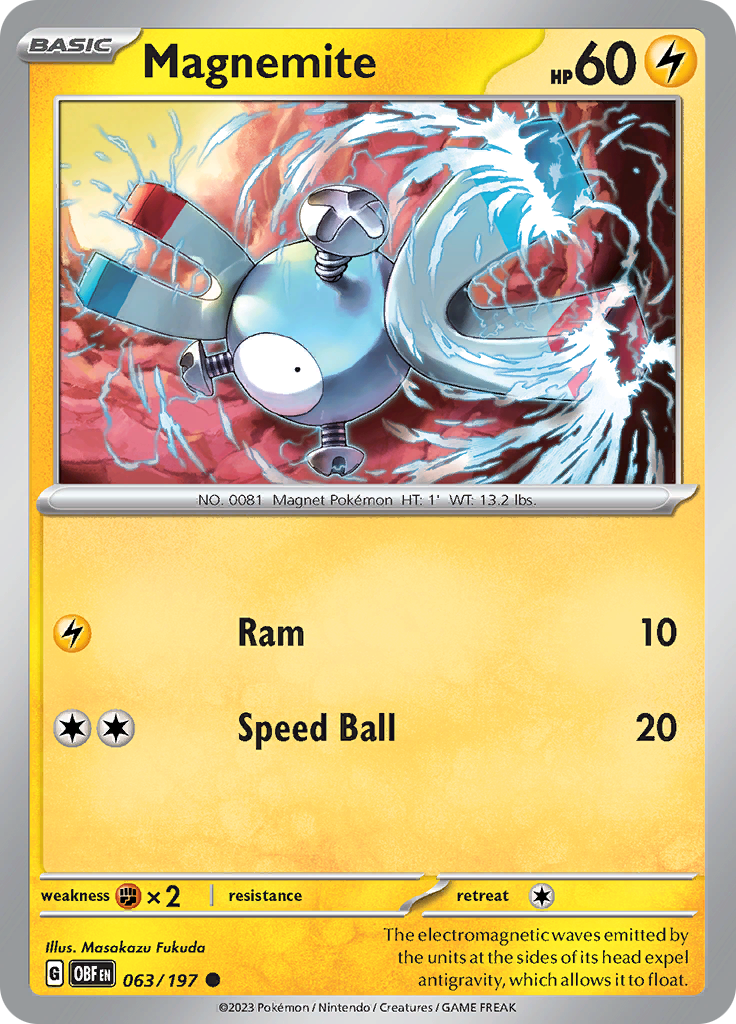 Magnemite (063/197) [Scarlet & Violet: Obsidian Flames] | Good Games Cannington