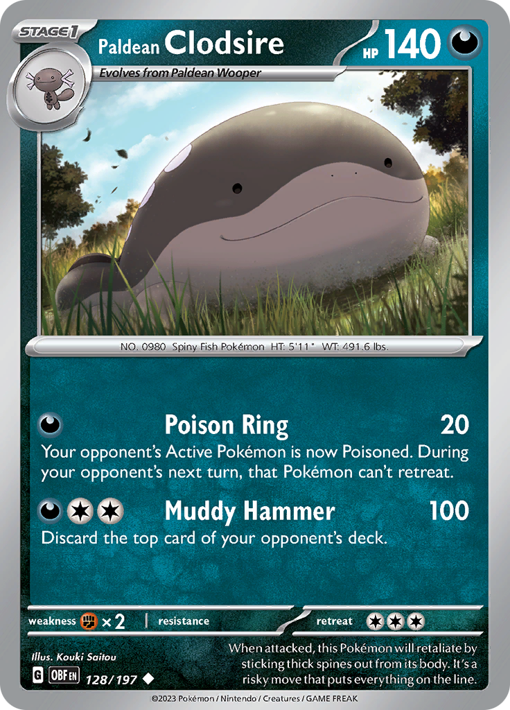 Paldean Clodsire (128/197) [Scarlet & Violet: Obsidian Flames] | Good Games Cannington