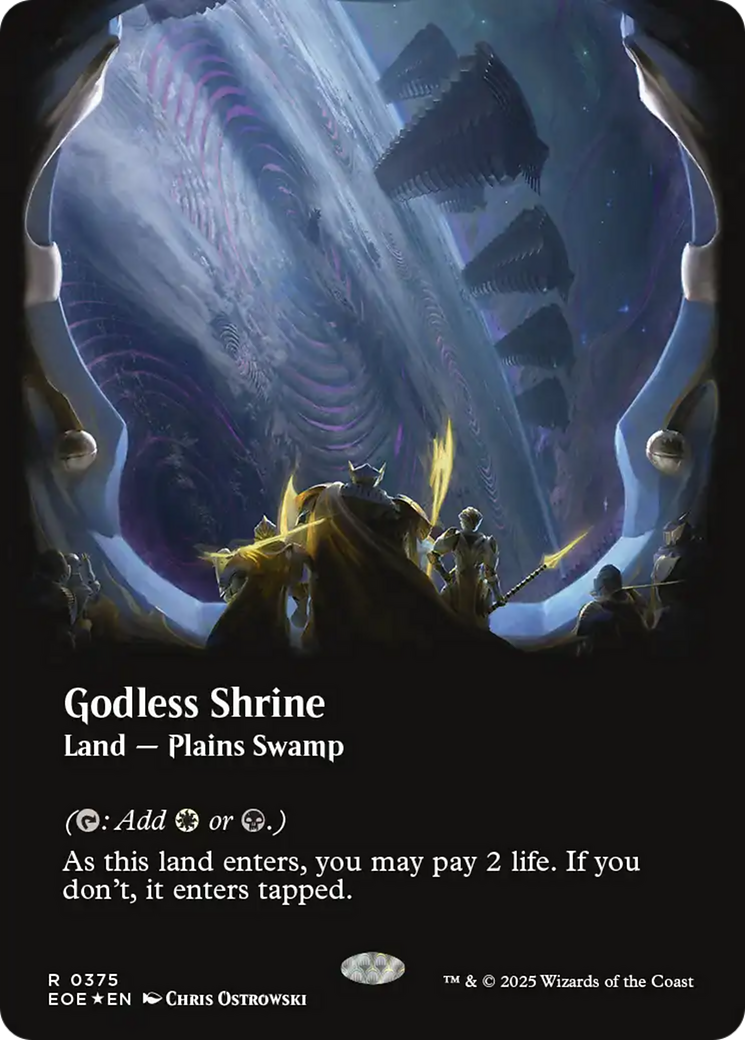 Godless Shrine (Borderless) (Galaxy Foil) [Edge of Eternities] | Good Games Cannington