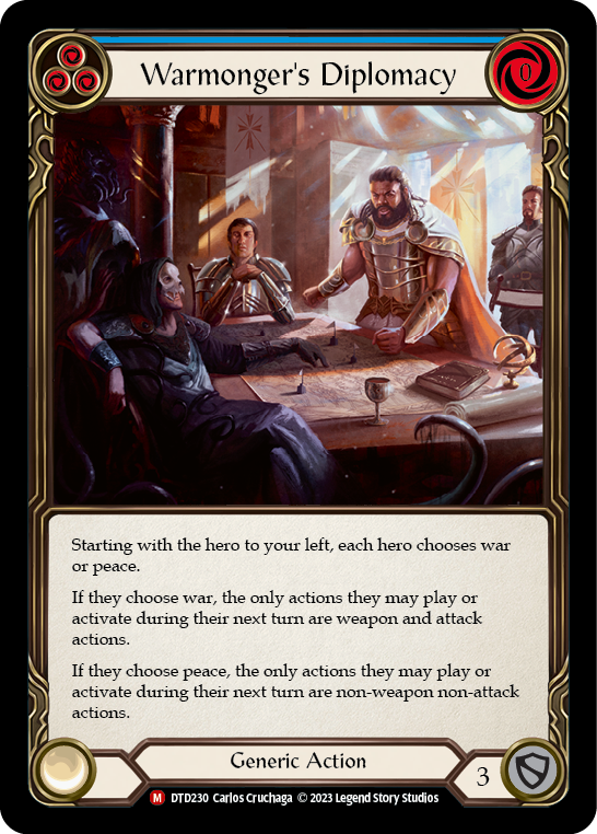 Warmonger's Diplomacy [DTD230] (Dusk Till Dawn)  Rainbow Foil | Good Games Cannington