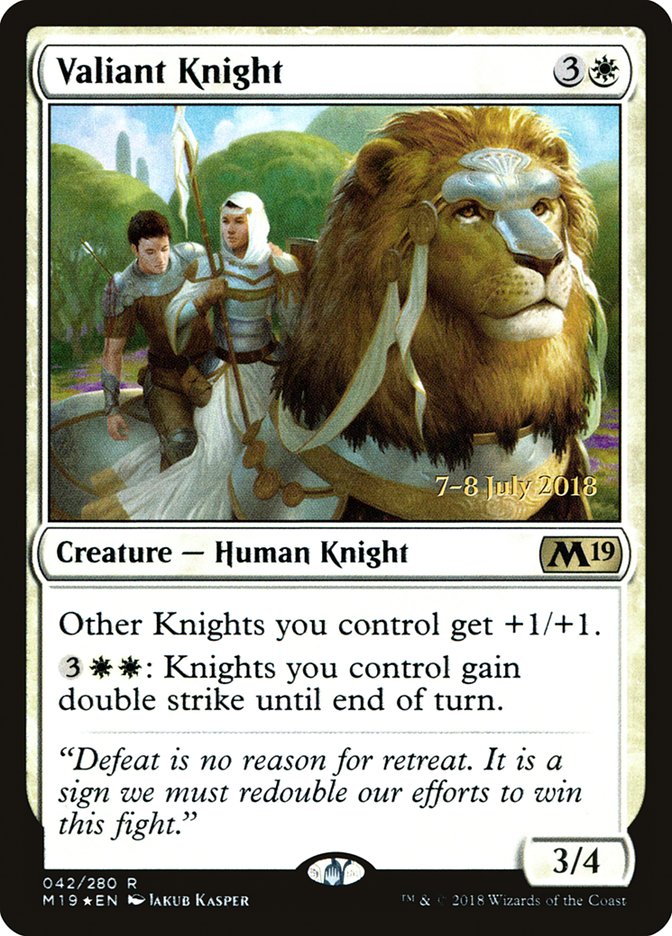 Valiant Knight [Core Set 2019 Prerelease Promos] | Good Games Cannington