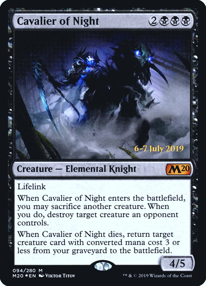 Cavalier of Night [Core Set 2020 Prerelease Promos] | Good Games Cannington